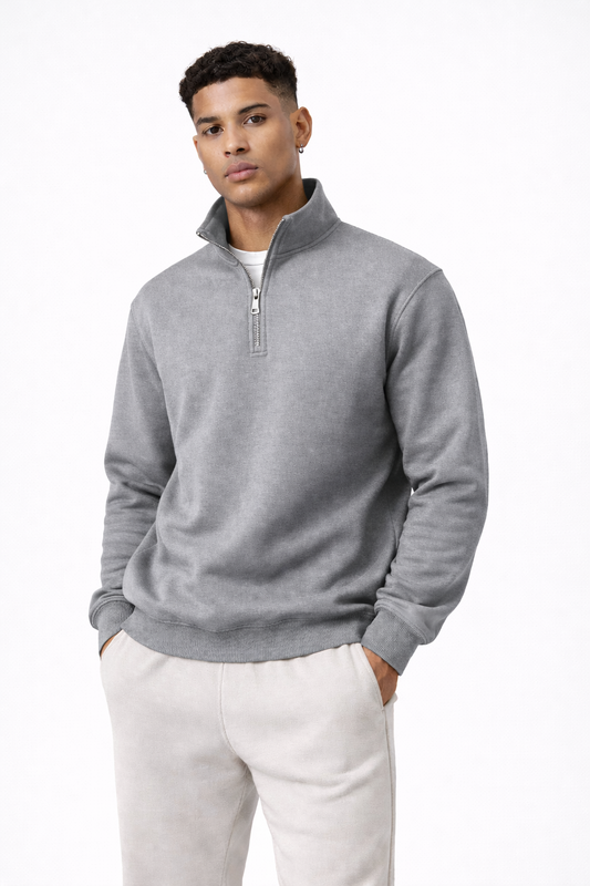 Quarter Zip Neck Sweat Shirt