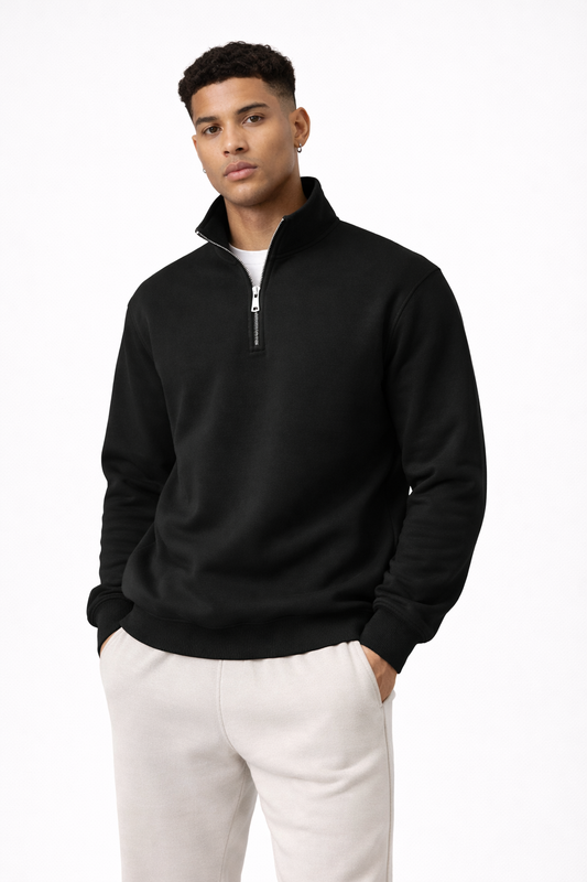 Quarter Zip Neck Sweat Shirt